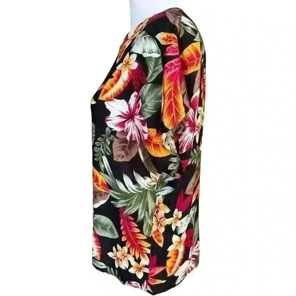 Vintage Jaclyn Sport Tropical Print Blouse Shirt 90s - Picture 3 of 8